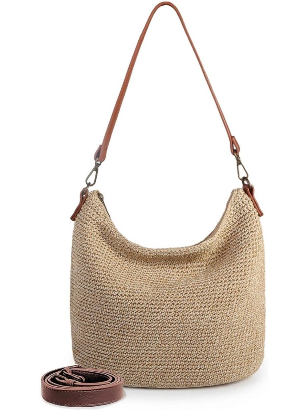 Hobo Shoulder Bag Crochet Crossbody Bags for Women Handmade Woven Bag Boho Purse